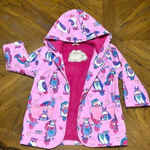 Hatley’s toddler owl rain jacket, size 3T